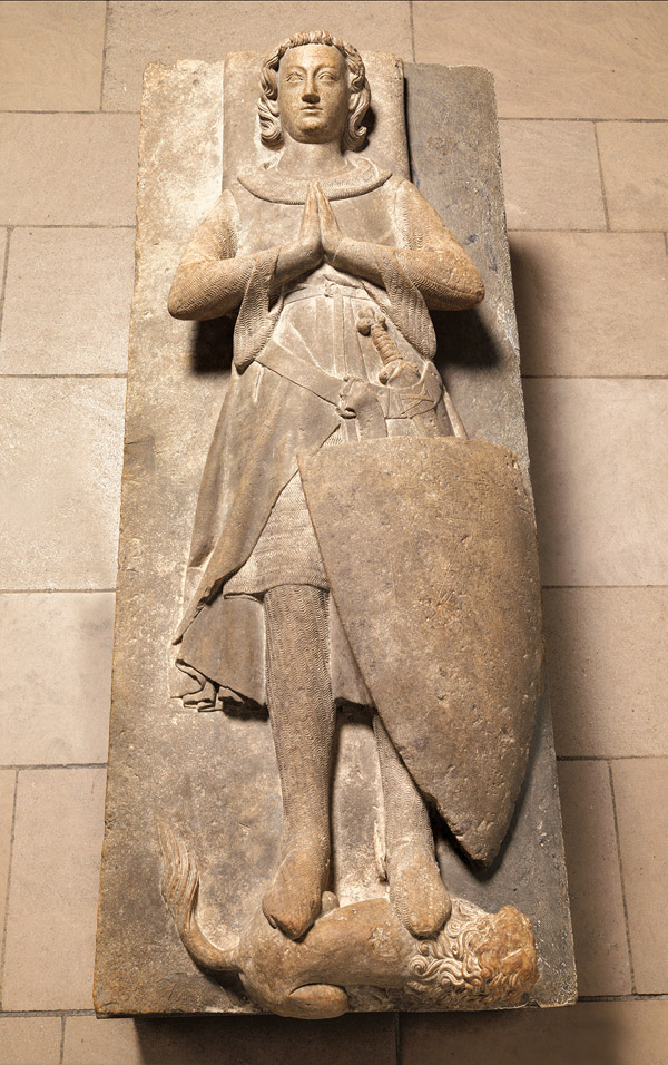 达吕耶家族的一尊骑士像，发现于法国卢瓦河河谷，1248 – 1267年。