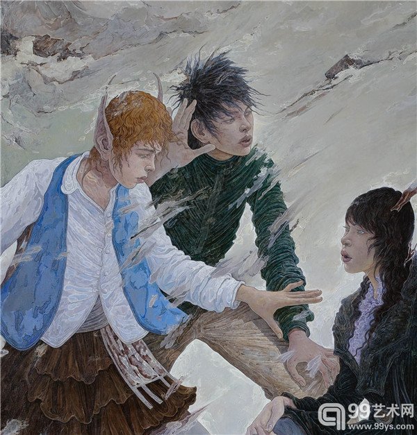 《动漫青春》（局部）（230x120cm x3；麻布油画 2008年）02