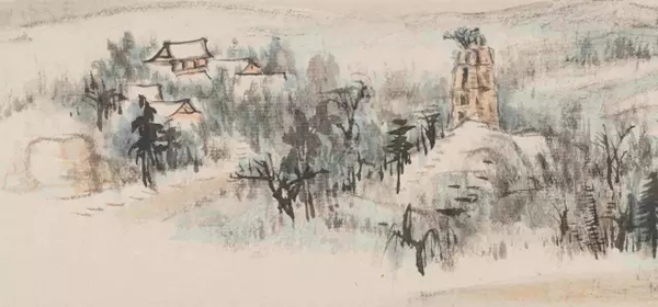 图卷局部，表现雷峰塔及净慈寺