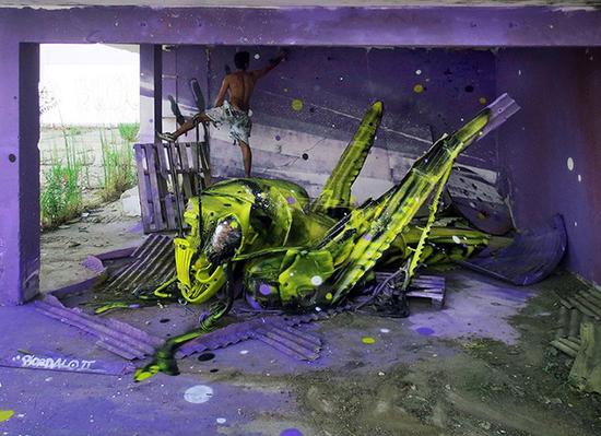 Bordalo II的雕塑作品
