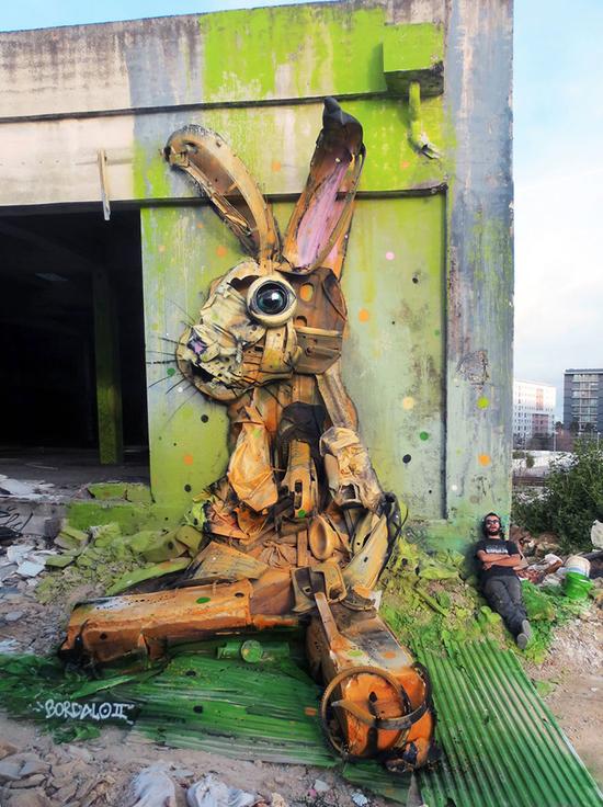 Bordalo II的雕塑作品