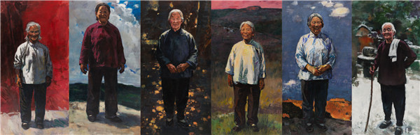 张淳 杨庆义 张新文 沈童 郭红建 徐勇，布面油画，110x220cm