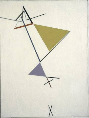 《三角的发展（Development of a Triangle）》，托马斯•马尔多纳多（TomásMaldonado），布面油画，1949年