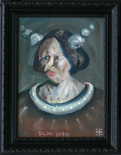 肖像,Portrait,42x58cm,木板油画,2014