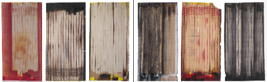 《签》纸本生产痕迹，180cm×119cm×6，2011  