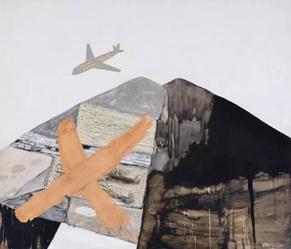 尚扬“95大风景”系列：《95大风景－1》布面油画、丙烯 175x202cm 1995年作