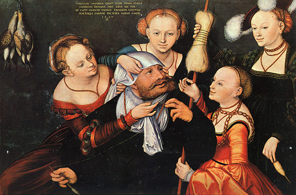 《海克力士和翁法勒》Lucas Cranach the Elder, Hercules and Omphale, 1537, oil, wood