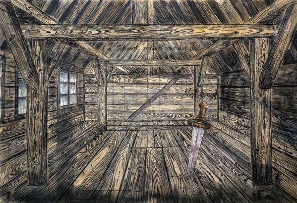 2014年伦敦皇家艺术研究院展出的基弗作品：Nothung, 1973