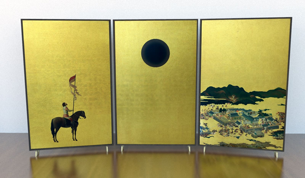 研究过去，油彩、金箔、画布，三联画，洛朗‧格拉索