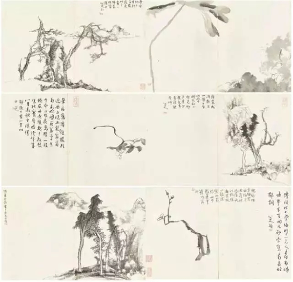 清 八大山人《山水花卉册》