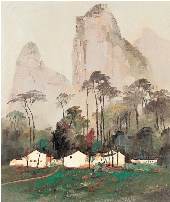 吴冠中 桂林农家 73×61cm 油画 1980年