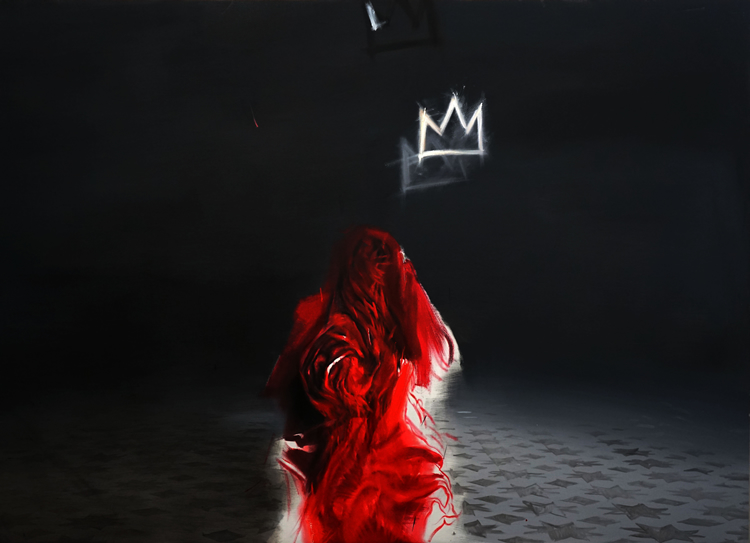 玫瑰之妖与Basquiat之冠》200×250cm