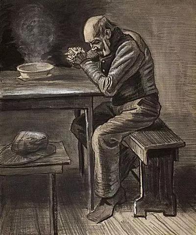 Vincent Van Gogh， The Christmas Prayer， 1882