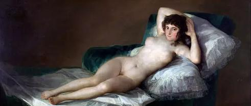 La maja desnuda, Francisco Goya, c. 1797–1800. Mu