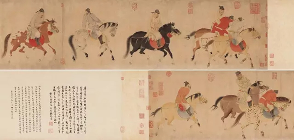 任仁发 五王醉归图卷