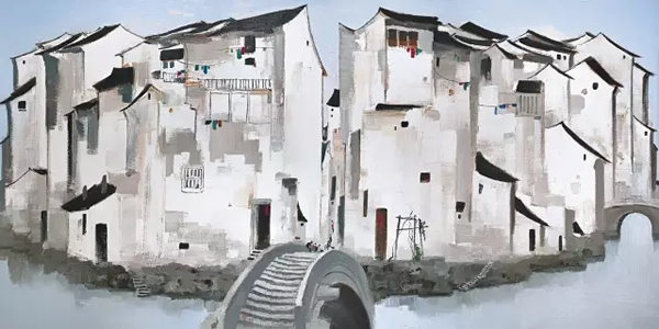 吴冠中《周庄》