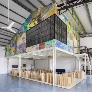 张恩利，《空间绘画》，水性颜料，2016