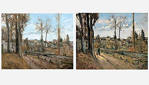 左:卡米耶·毕沙罗Camille Pissarro；右：保罗·塞尚 Paul Cézanne