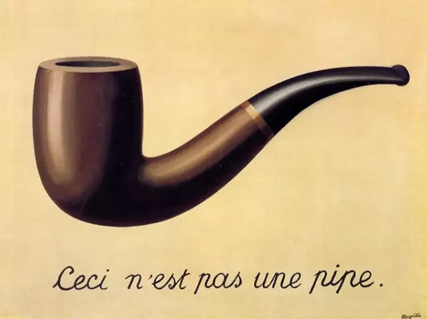 图一: 马格利特(René Magritte)，《影像的背叛》(The Treachery of Images)，1929。