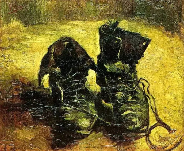 图五：梵谷(Vincent van Gogh)，《鞋》(A Pair of Shoes)，1886。