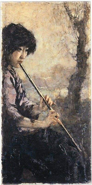 《萧声》1926年作，油彩，39*80cm