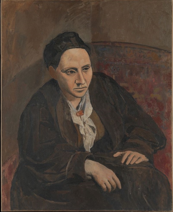 毕加索为文艺评论人格鲁德·斯泰因所作肖像(1906)