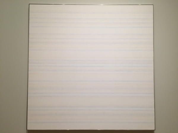 阿格妮丝.马丁（Agnes Martin）无题 2号，1981，棉布丙烯蓝铅笔