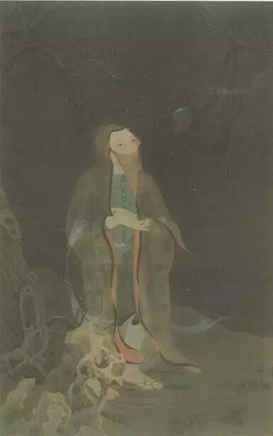 郝量《寒林独立》 水墨 绢本  152.5×96.5cm  2011