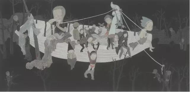 朱小坤《入境》之三  纸本 水墨  90×186cm