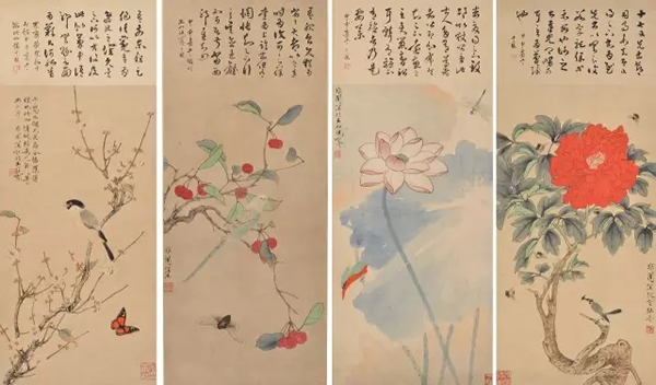 于非闇《四时竞艳》