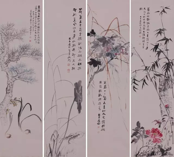 张大千《四季盎然》