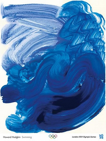 霍华德·霍奇金的《Swimming》，同时是2012年伦敦奥运会的海报之一。图片来源：2012年伦敦奥运会/PA
