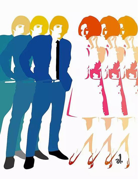 1960s – Groovy sixties： many fashion transformations throughout the decade to Parisian high fashion to London Pop fashion