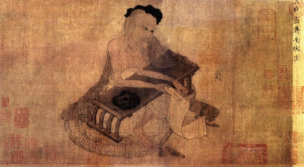 （传）王维《伏生校经图》，大阪市立美术馆藏，曾在上海博物馆展出