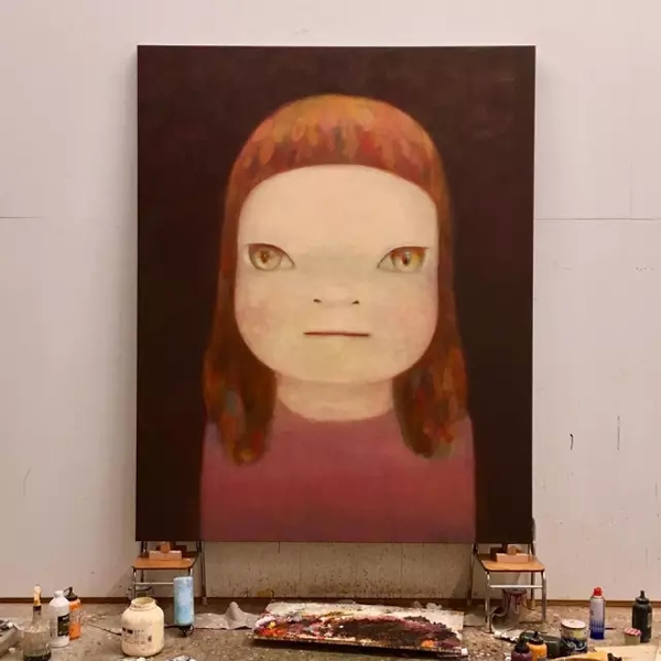 正在創作的一批新作,於奈良美智工作室 © Yoshitomo Nara Photograph by Yoshitomo Nara, courtesy Pace Gallery