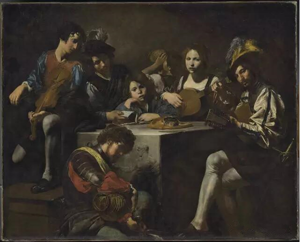 《下层音乐会》Valentin de Boulogne. 约1623- 1625年, 