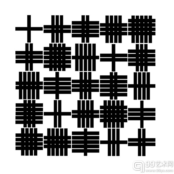 和谐的⼗字 5×5  100×100cm  布面油画 2008