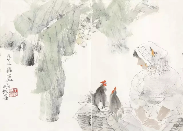 Lot 3112 王明明(b.1952)?春之摇篮