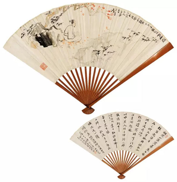 Lot 3418 张大千、潘飞声?读书图·行书诗词