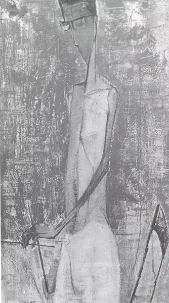 顾福生《自画像》油彩画布 96 x 54cm 1959年作