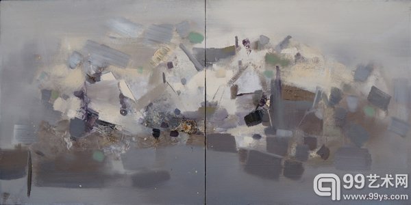 俚岛渔村之一 60x120cm 布面油画 2010