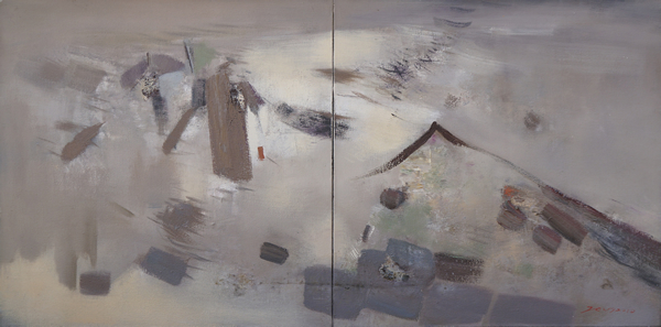 俚岛渔村之二 60x120cm 布面油画 2010