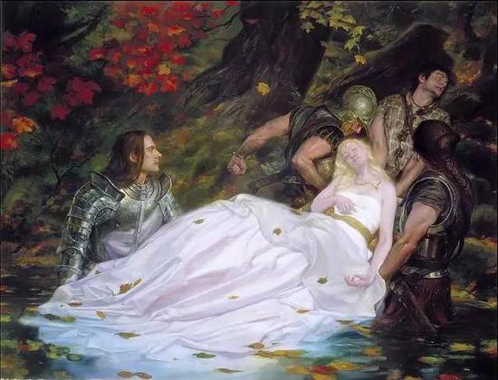 Donato Giancola ， The Lady of Shalott ， 2004