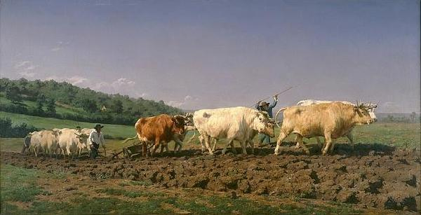 罗莎·博纳尔 Rosa Bonheur - Plowing in the Nivernais : the Dressing of the Vines