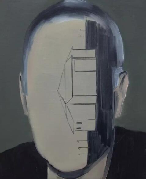 The Resistance on Luc Tuymans face. oil on canvas，46 x 38 cm