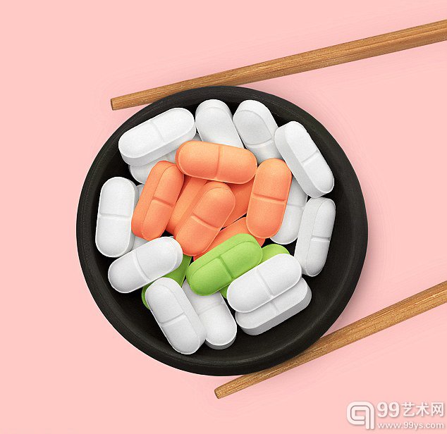 艺术家保罗·保罗(PaulFuentes)的食物艺术