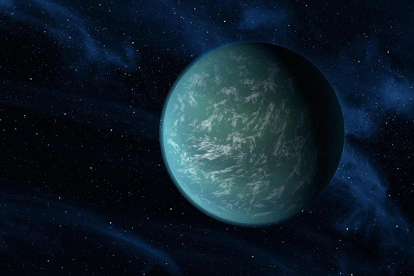 一位艺术家对开普勒-22b的构想 图片来源：NASA/AMES/JPL-CALTECH