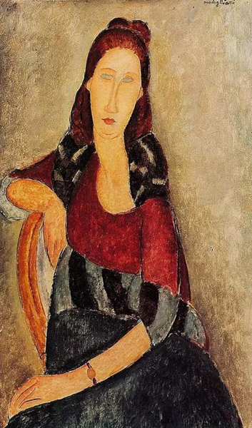 莫迪里阿尼 - Portrait of Jeanne Hebuterne