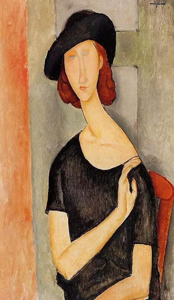 莫迪里阿尼 - Jeanne Hebuterne in a Hat