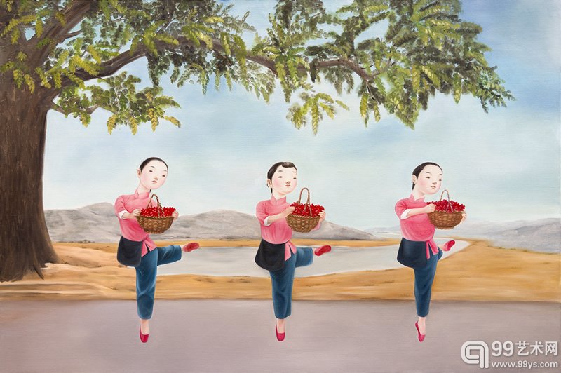 林海容 ,《春回大地风光好1961年》,200x300 cm,布面油画,2016年